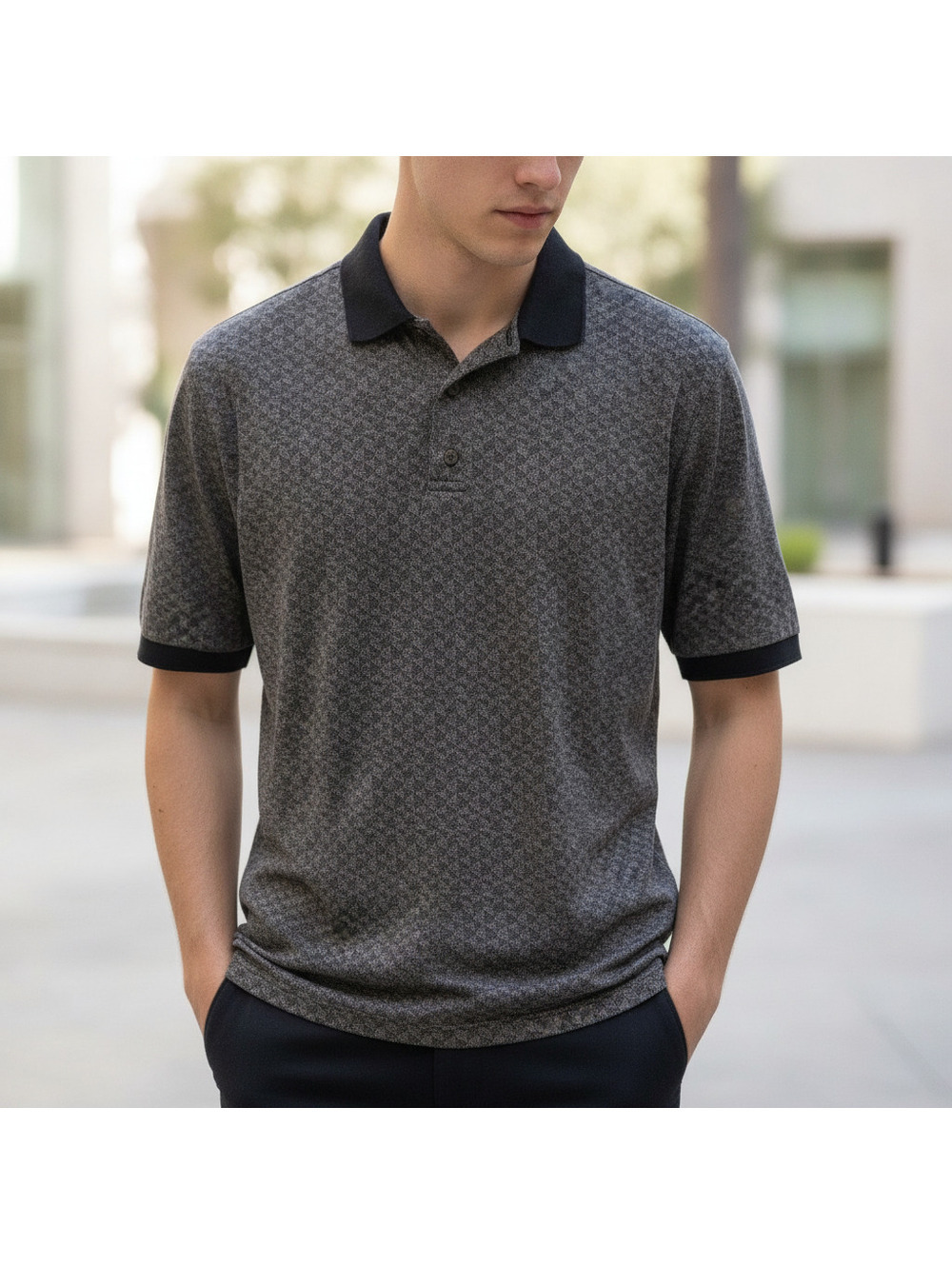 New Without Tags | Pebble Beach Men's M | Black and Gray Polo
